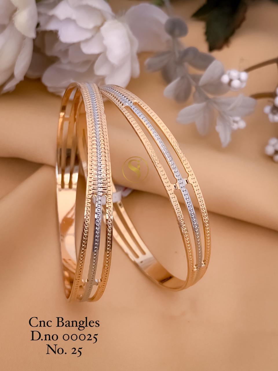 25 Cnc Gold Plated Bangles Wholesale Shop In Surat
